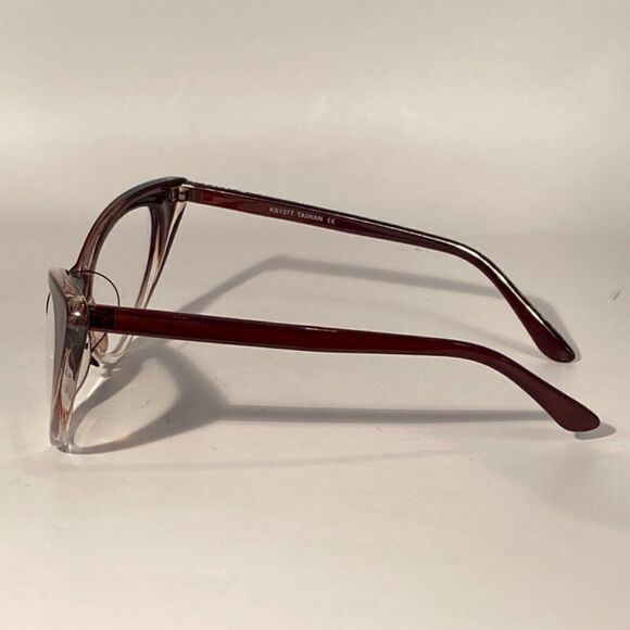 1351 Oversized Cateye Black To White Gradient Frame Clear Lens Eyeglasse…